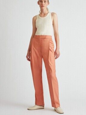 Camilla and Marc Marley High-Rise Tailored Straight-Leg Pants in Warm Guava